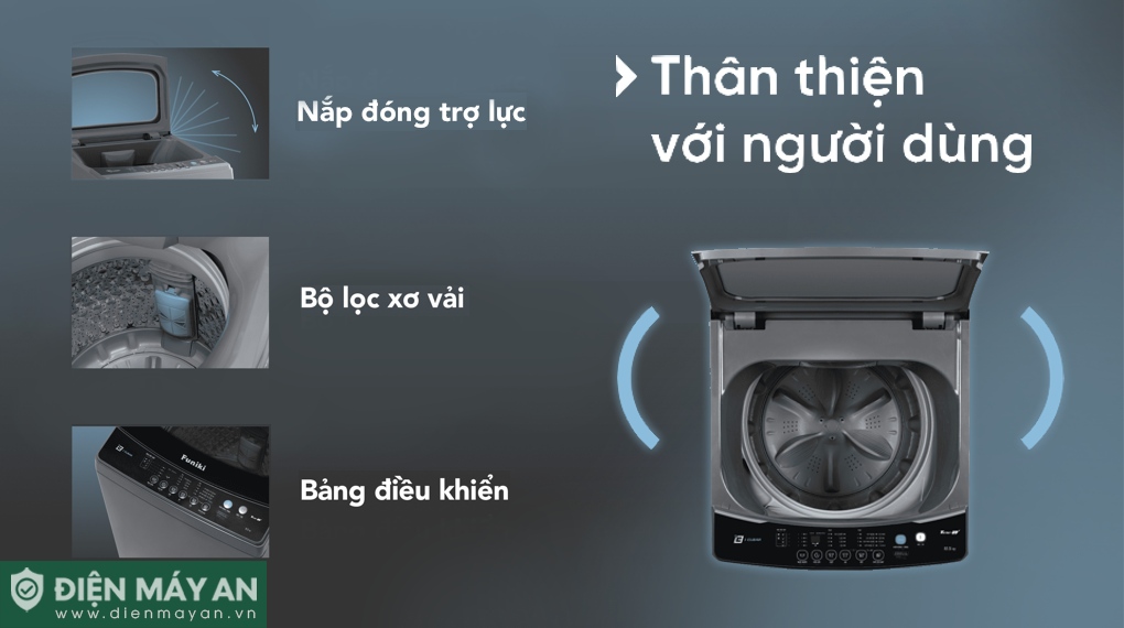 Máy giặt cửa trên Funiki 9.5 kg HWM T695ABG
